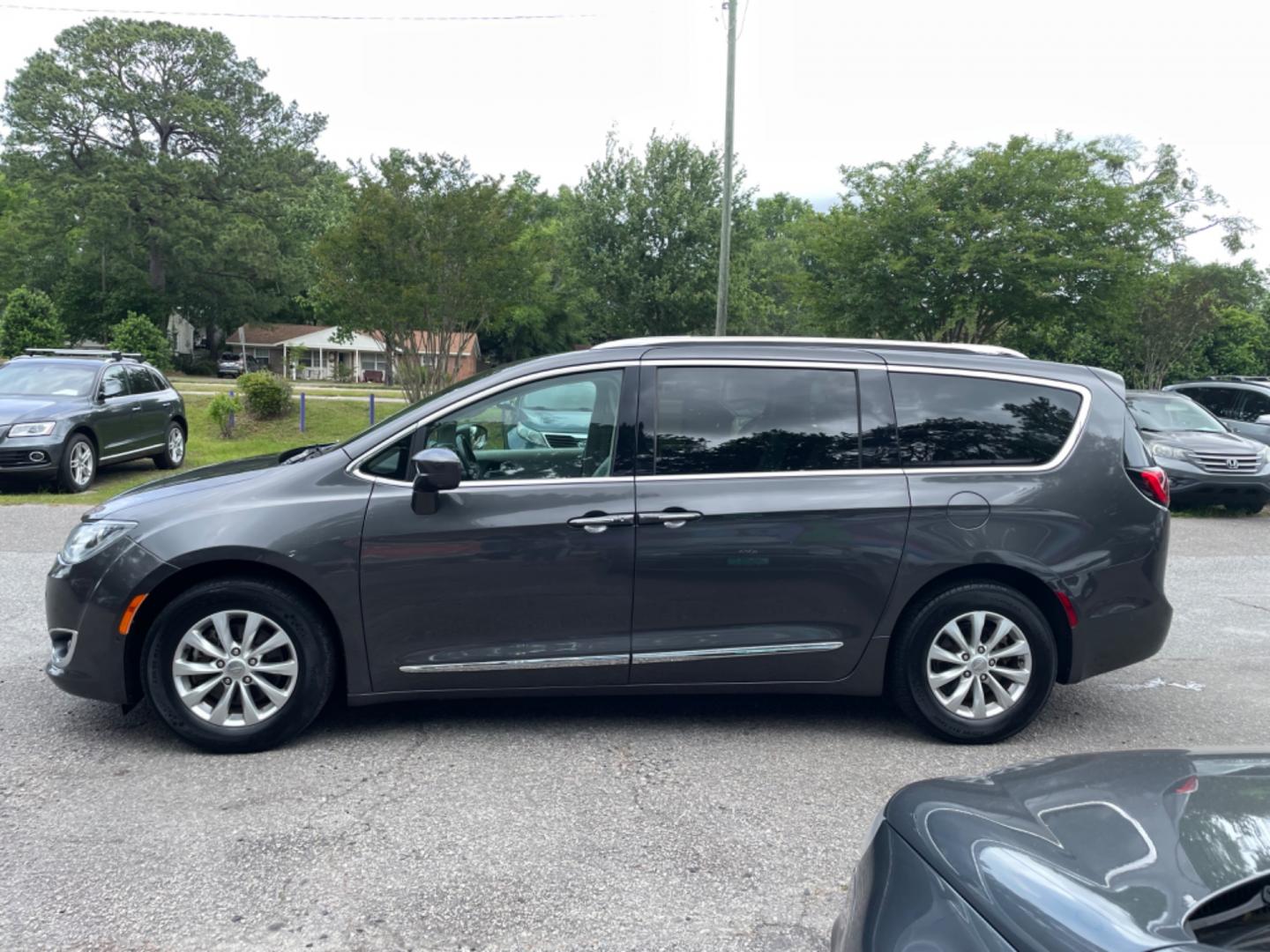 2018 GRAY CHRYSLER PACIFICA TOURING L (2C4RC1BG5JR) with an 3.6L engine, Automatic transmission, located at 5103 Dorchester Rd., Charleston, SC, 29418-5607, (843) 767-1122, 36.245171, -115.228050 - Local Trade-in with Leather, Touchscreen with Phone Connect, AM/FM/AUX/Bluetooth, Backup Camera with Top 180 View, Parking Sensors, Lane Departure Sensors, Dual Climate Control, Power Everything (windows, locks, mirrors, seats), Power Sliding Doors, Power Liftgate, Stow 'n Go Middle Row, Full Size T - Photo#3